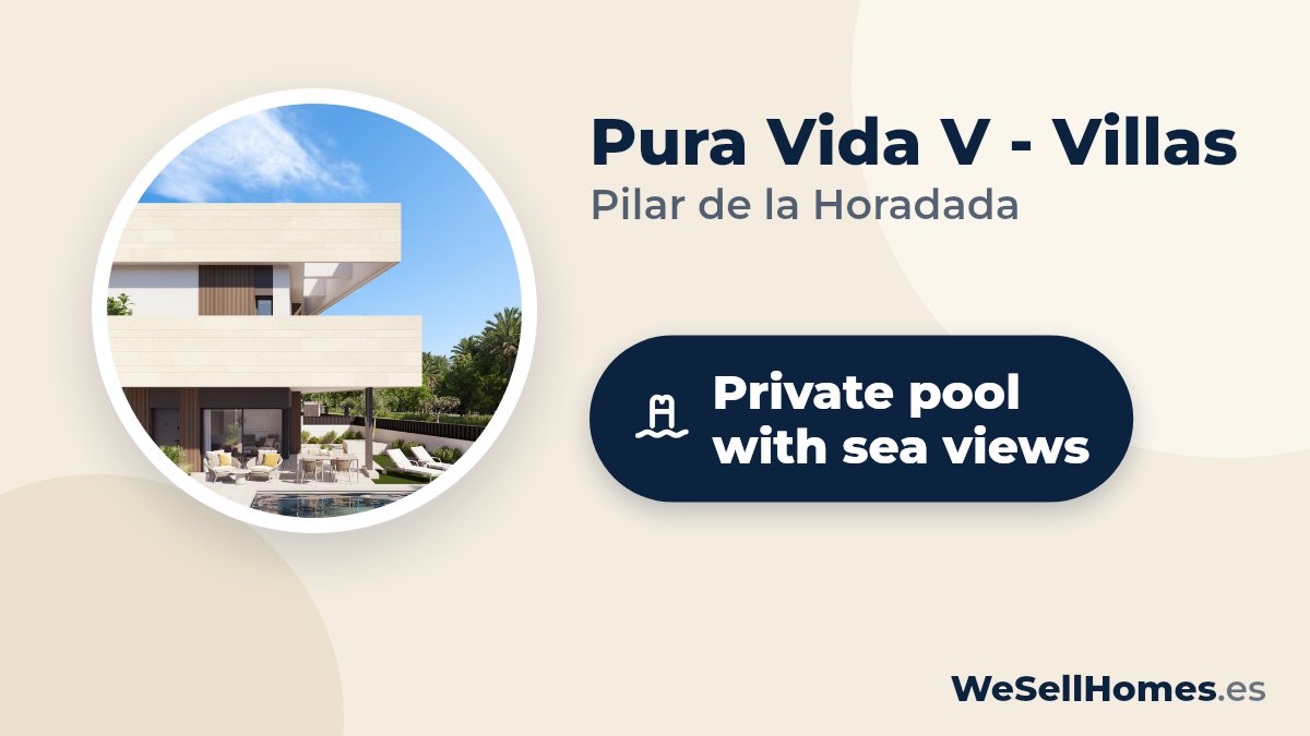 Pura Vida V - Villas, Pilar de la Horadada: Private pool with sea views