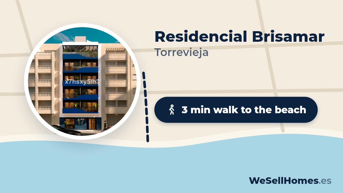 Residencial Brisamar, Torrevieja: 3 min walk to the beach