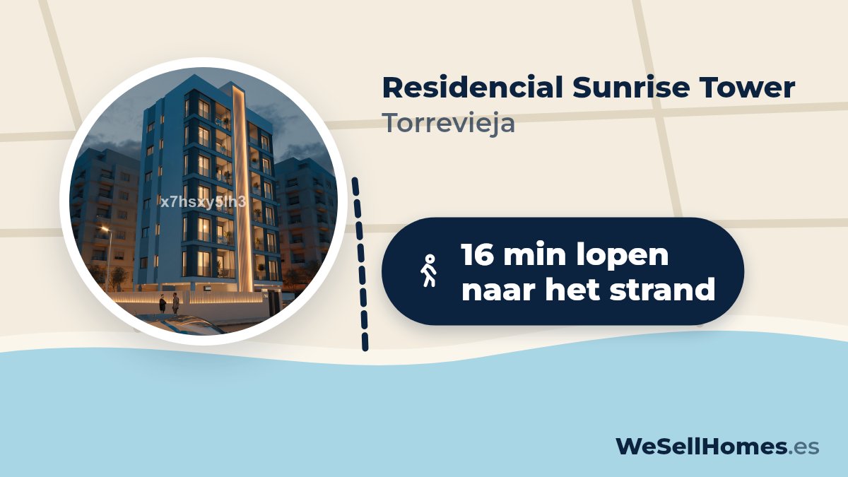 Residencial Sunrise Tower, Torrevieja: 16 min lopen naar het strand