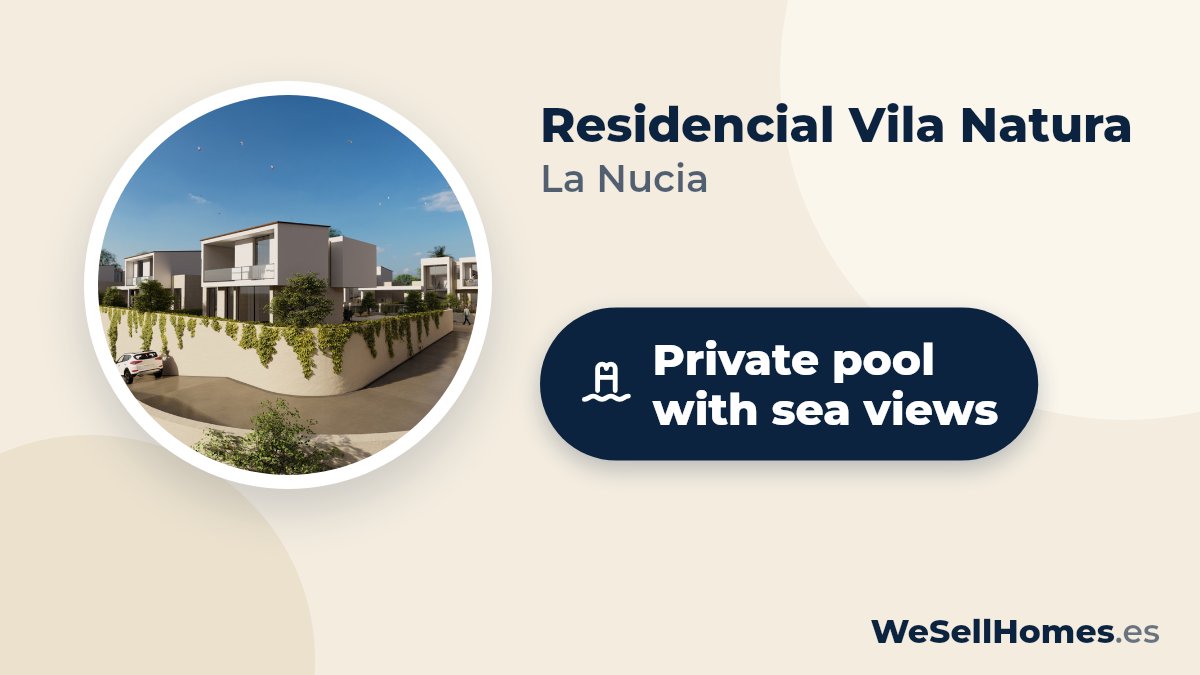 Residencial Vila Natura, La Nucia: Private pool with sea views