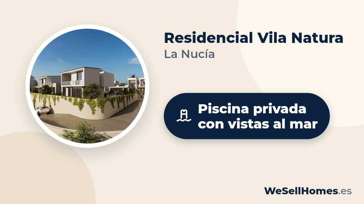 Residencial Vila Natura, La Nucía: Piscina privada con vistas al mar