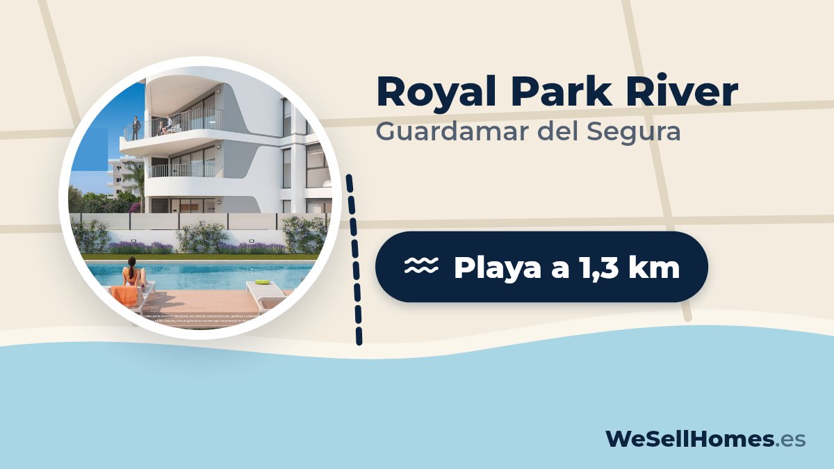Royal Park River, Guardamar del Segura: Playa a 1,3 km