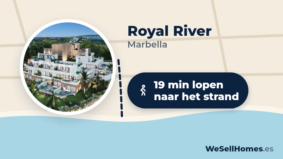 Royal River, Marbella: 19 min lopen naar het strand
