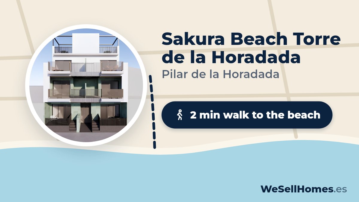 Sakura Beach Torre de la Horadada, Pilar de la Horadada: 2 min walk to the beach