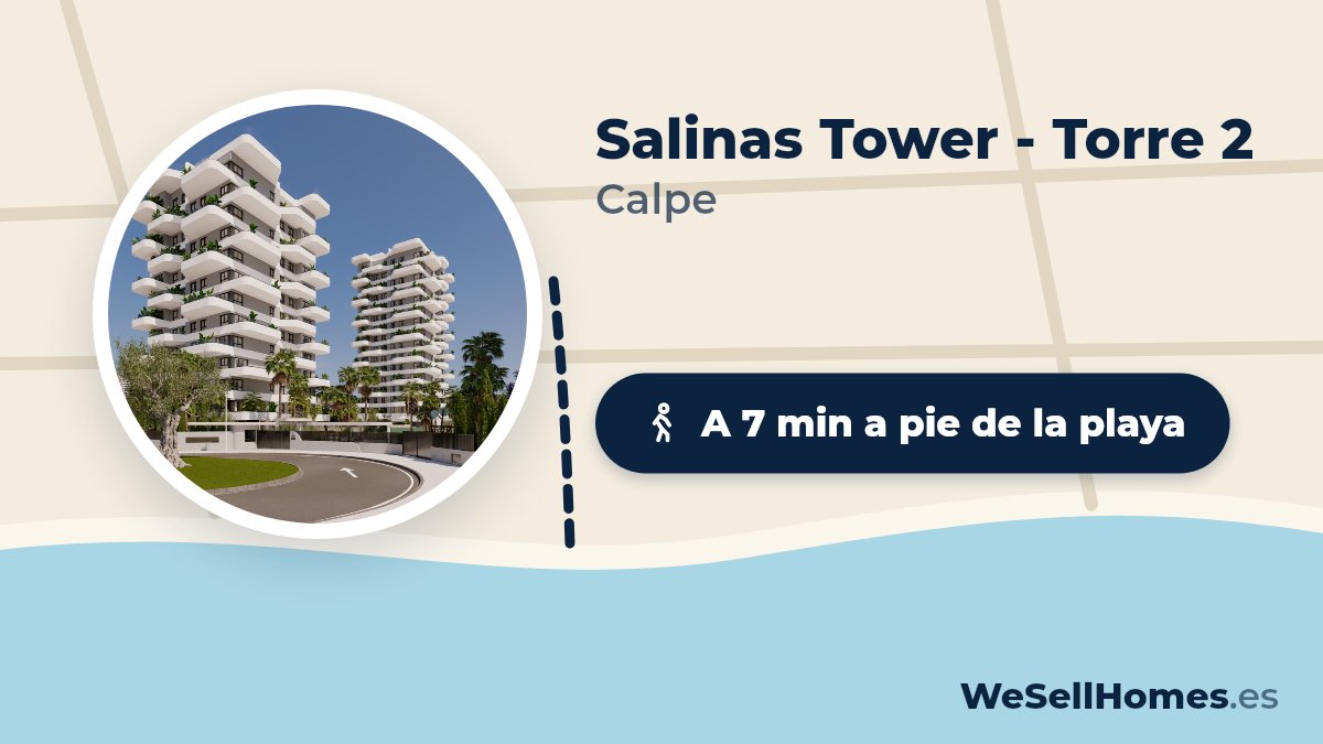 Salinas Tower - Torre 2, Calpe: A 7 min a pie de la playa