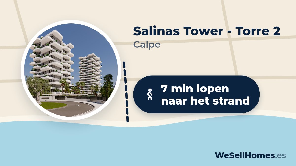Salinas Tower - Torre 2, Calpe: 7 min lopen naar het strand