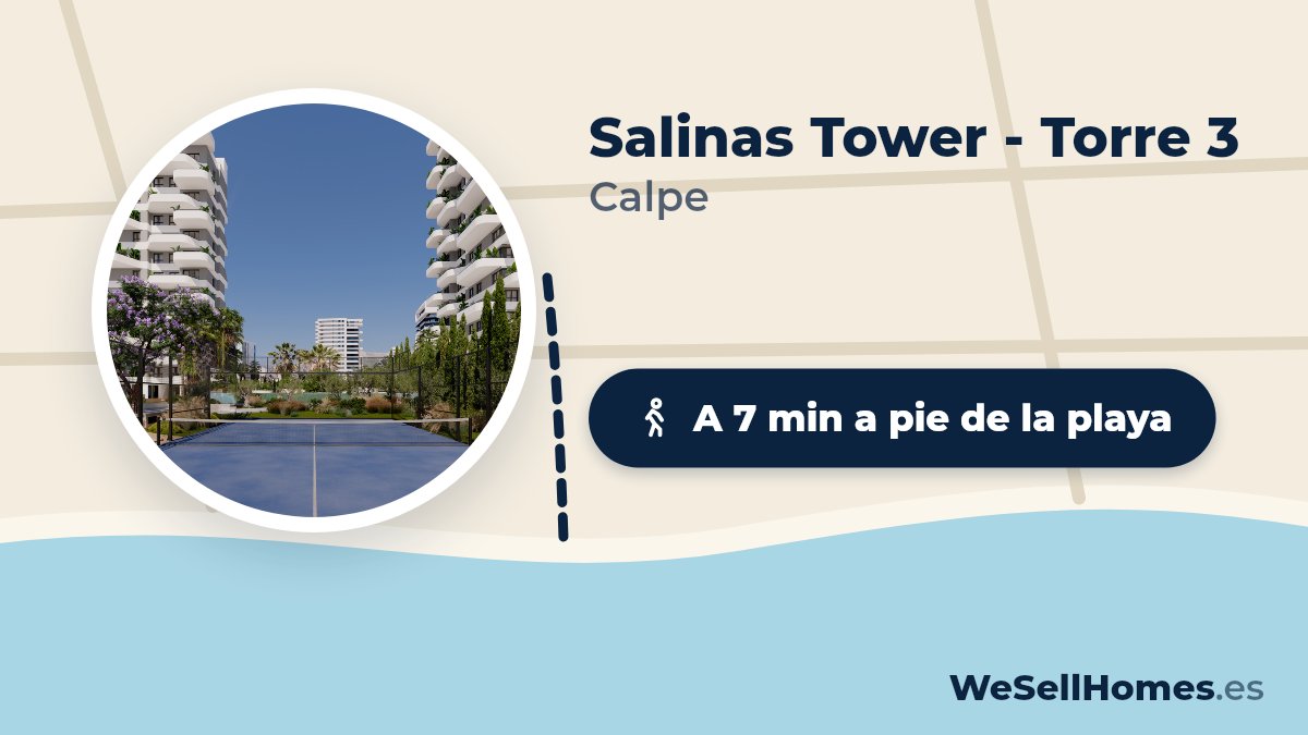Salinas Tower - Torre 3, Calpe: A 7 min a pie de la playa