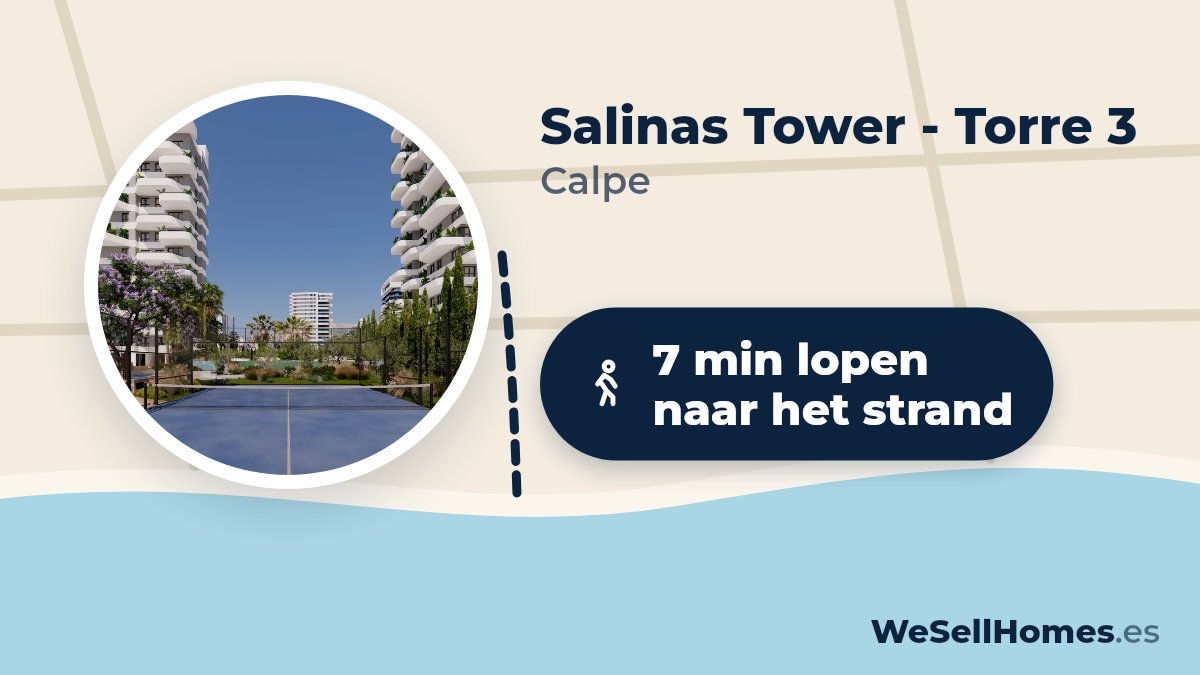 Salinas Tower - Torre 3, Calpe: 7 min lopen naar het strand