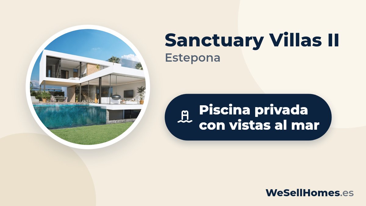 Sanctuary Villas II, Estepona: Piscina privada con vistas al mar