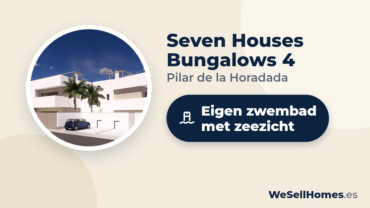 Seven Houses Bungalows 4, Pilar de la Horadada: Eigen zwembad met zeezicht