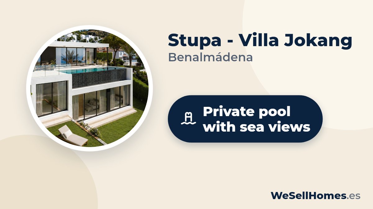 Stupa - Villa Jokang, Benalmádena: Private pool with sea views