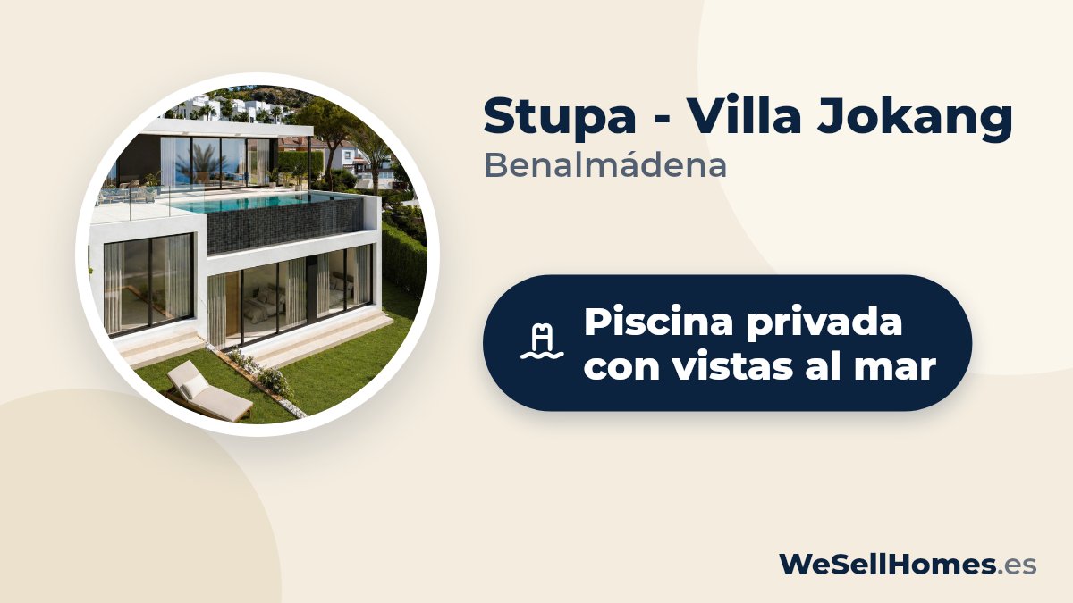 Stupa - Villa Jokang, Benalmádena: Piscina privada con vistas al mar