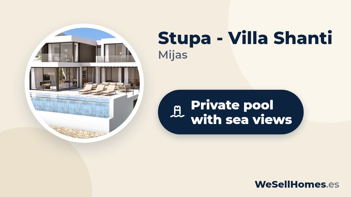 Stupa - Villa Shanti, Mijas: Private pool with sea views