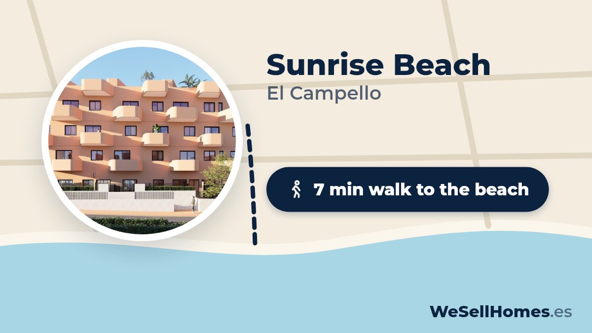 Sunrise Beach, El Campello: 7 min walk to the beach