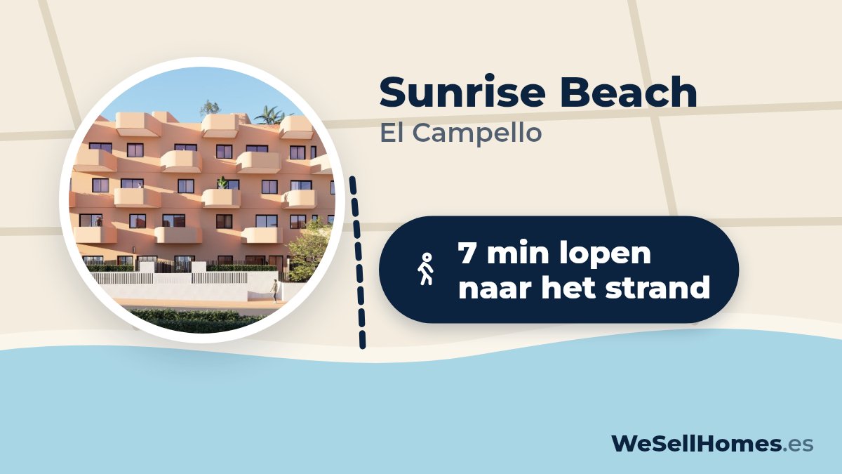 Sunrise Beach, El Campello: 7 min lopen naar het strand