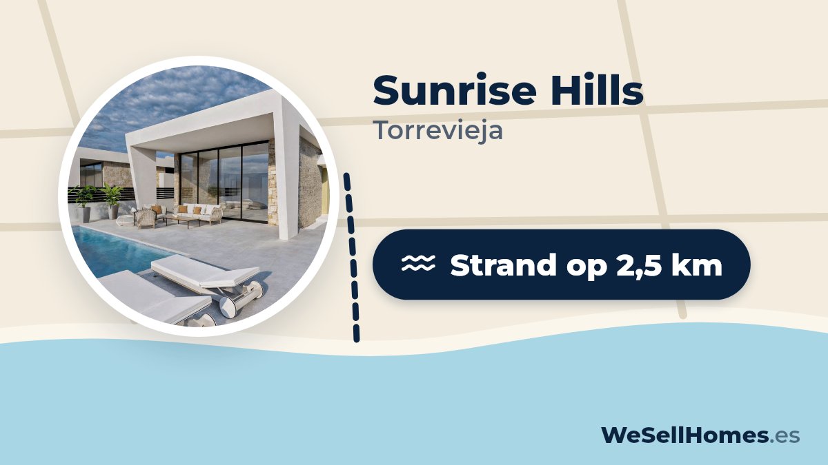 Sunrise Hills, Torrevieja: Strand op 2,5 km