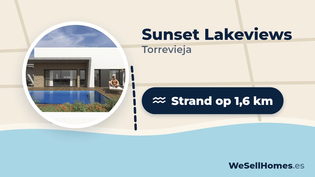 Sunset Lakeviews, Torrevieja: Strand op 1,6 km