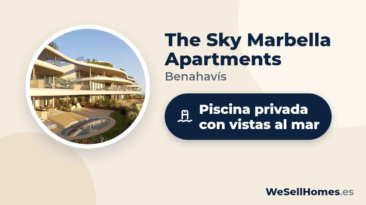 The Sky Marbella Apartments, Benahavís: Piscina privada con vistas al mar