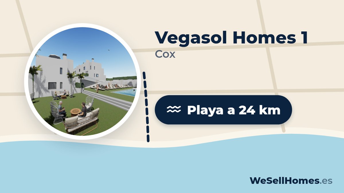 Vegasol Homes 1, Cox: Playa a 24 km