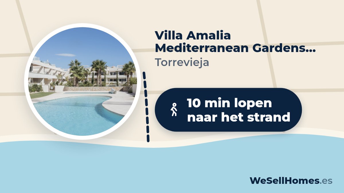 Villa Amalia Mediterranean Gardens Fase III, Torrevieja: 10 min lopen naar het strand