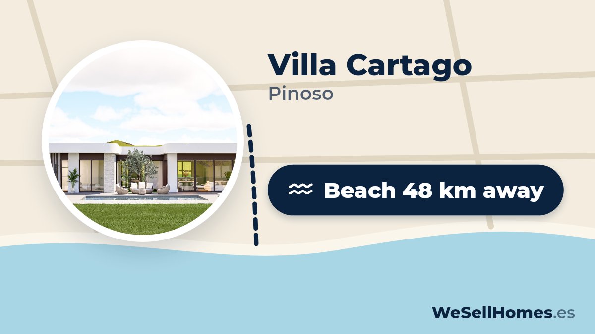 Villa Cartago, Pinoso: Beach 48 km away