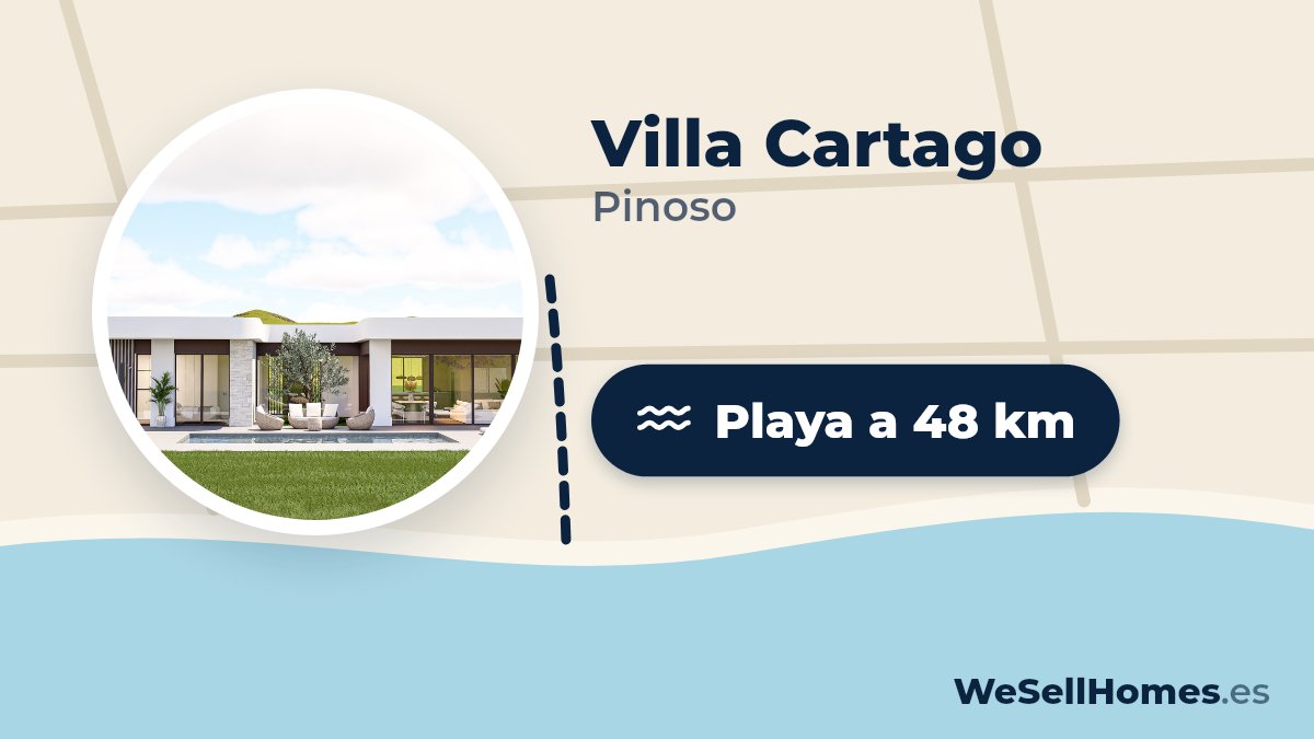 Villa Cartago, Pinoso: Playa a 48 km