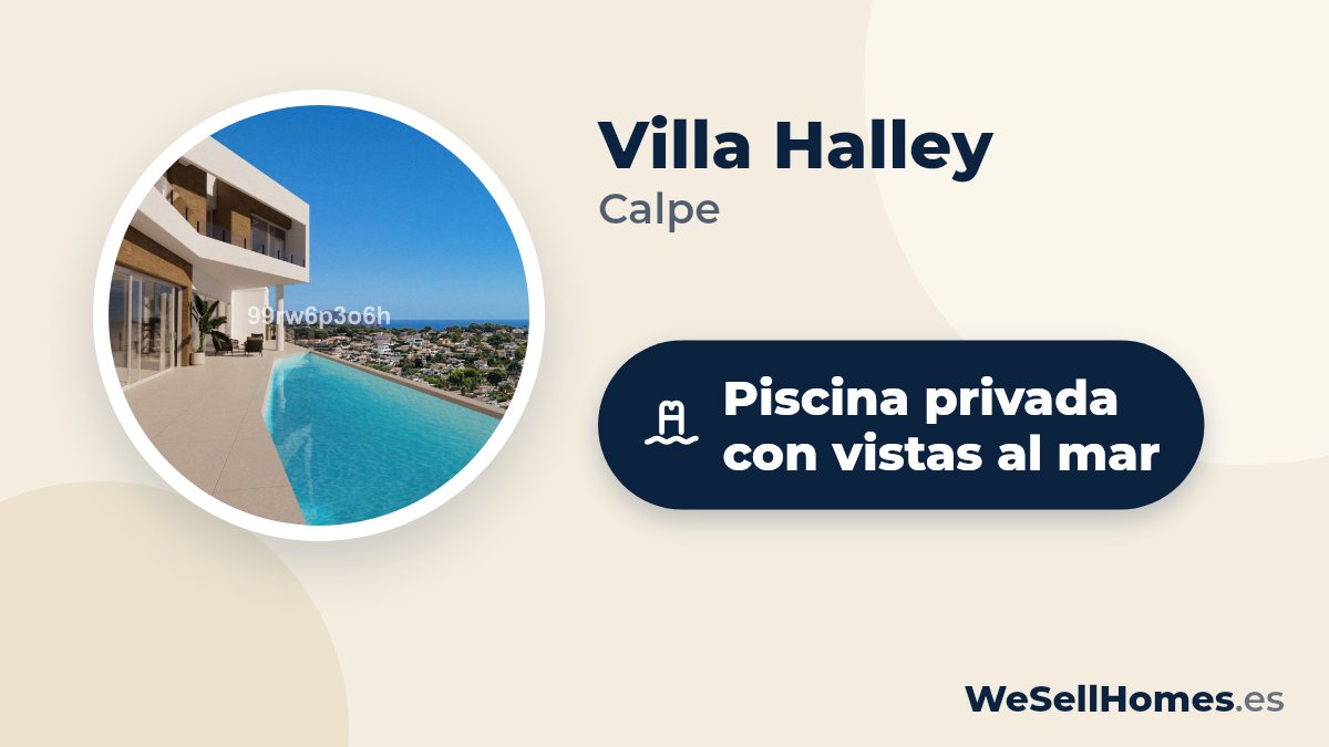 Villa Halley, Calpe: Piscina privada con vistas al mar