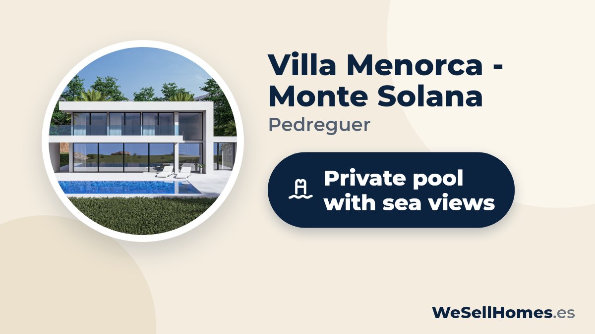 Villa Menorca - Monte Solana, Pedreguer: Private pool with sea views
