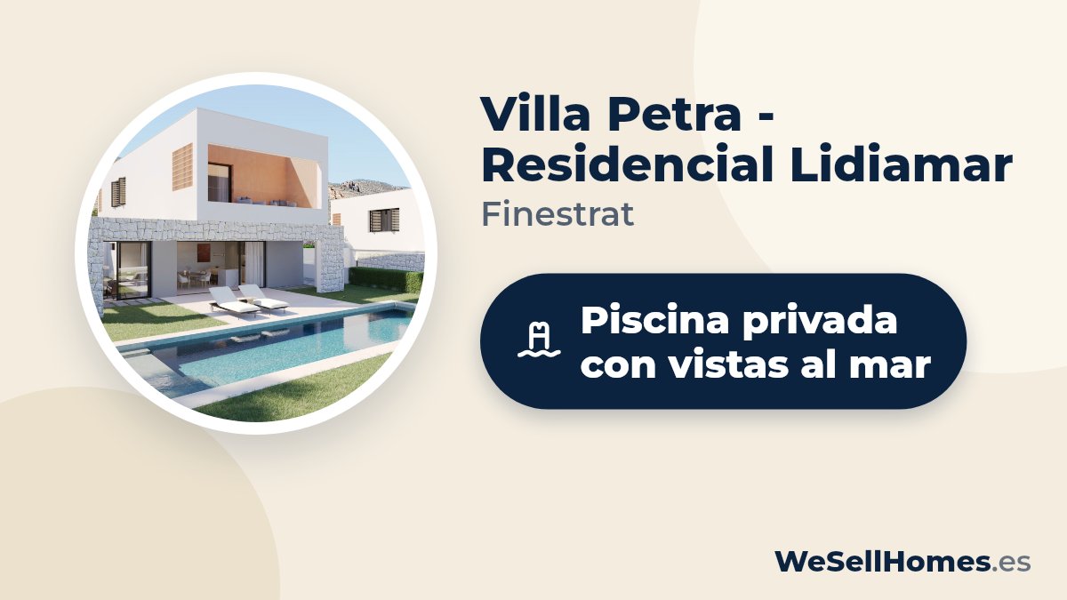 Villa Petra - Residencial Lidiamar, Finestrat: Piscina privada con vistas al mar