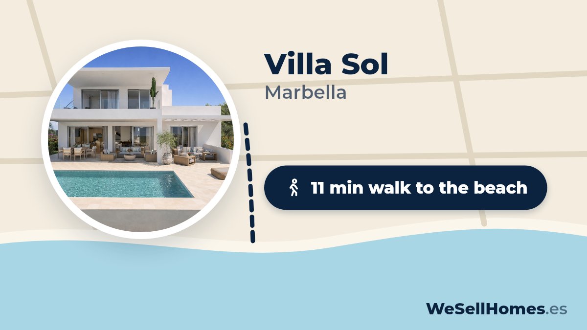 Villa Sol, Marbella: 11 min walk to the beach
