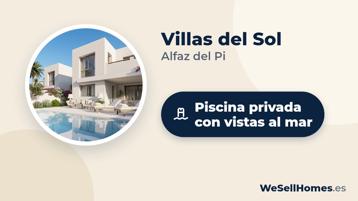 Villas del Sol, Alfaz del Pi: Piscina privada con vistas al mar