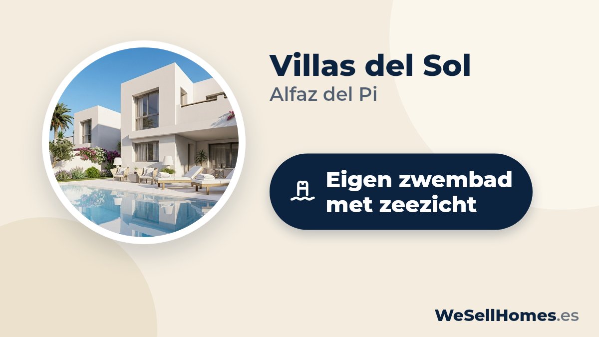 Villas del Sol, Alfaz del Pi: Eigen zwembad met zeezicht
