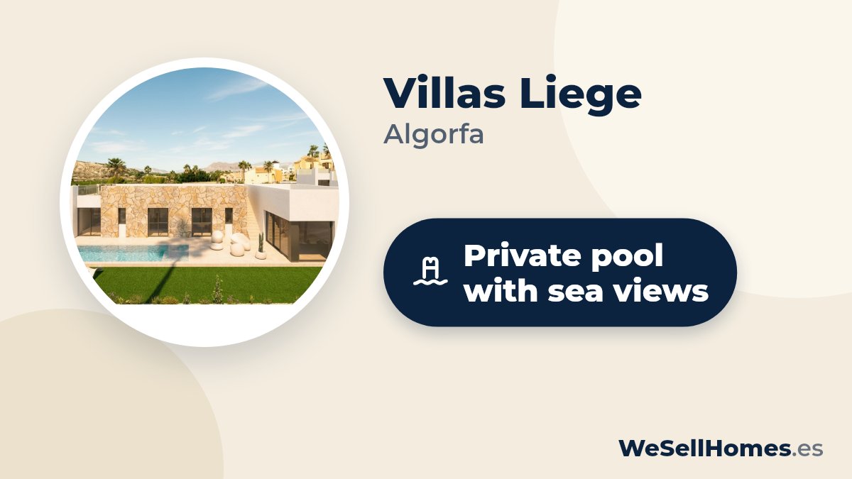 Villas Liege, Algorfa: Private pool with sea views