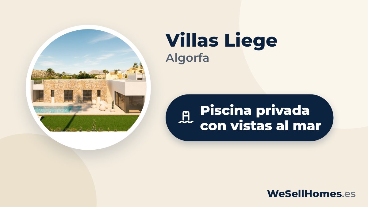 Villas Liege, Algorfa: Piscina privada con vistas al mar