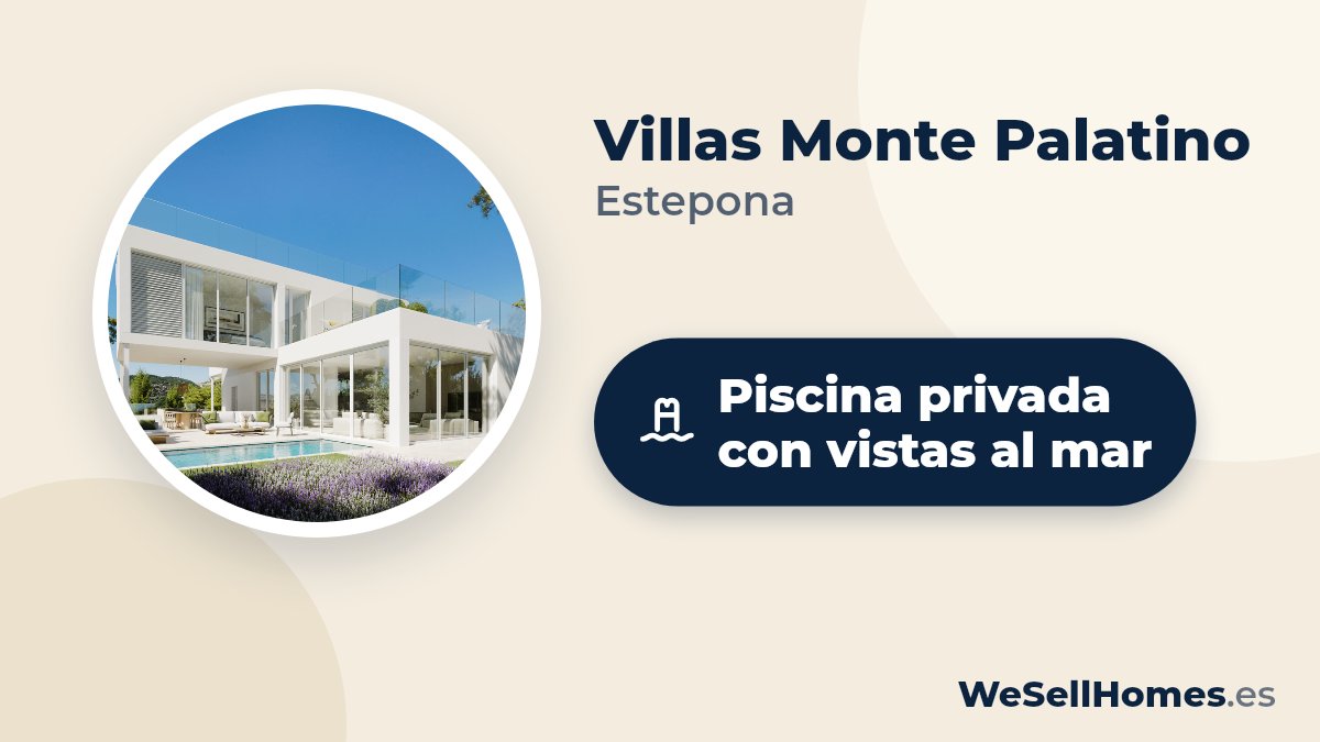 Villas Monte Palatino, Estepona: Piscina privada con vistas al mar