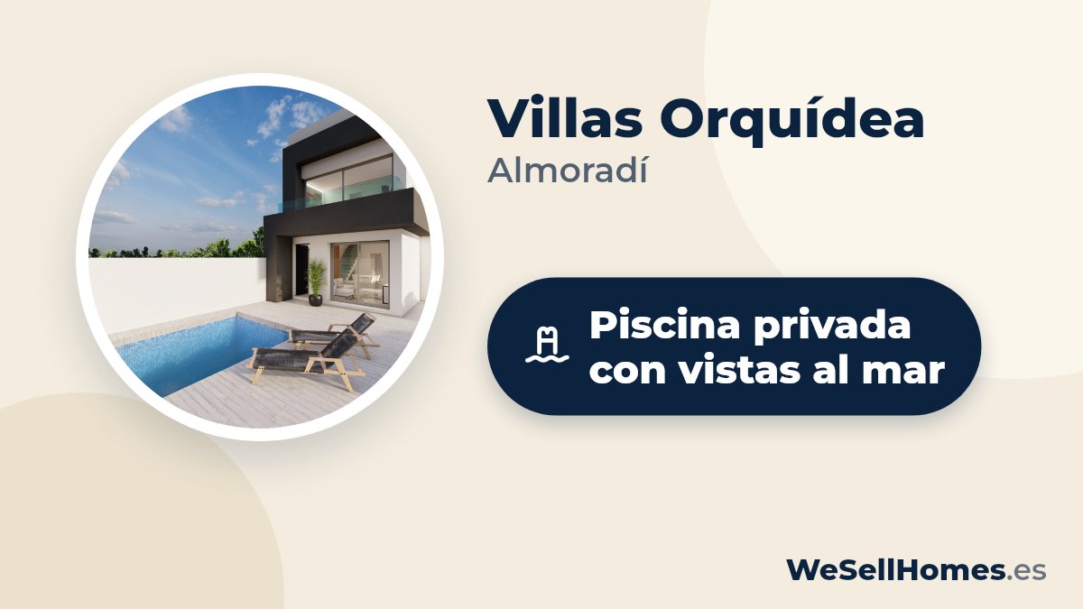 Villas Orquídea, Almoradí: Piscina privada con vistas al mar
