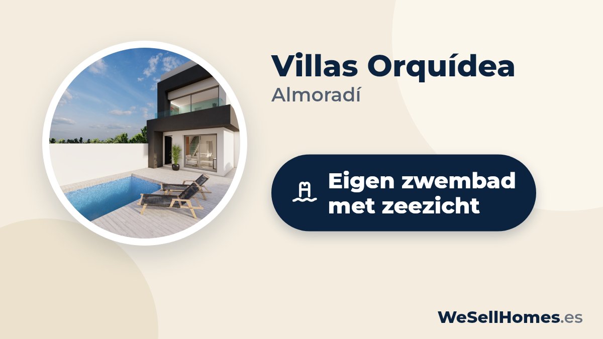 Villas Orquídea, Almoradí: Eigen zwembad met zeezicht