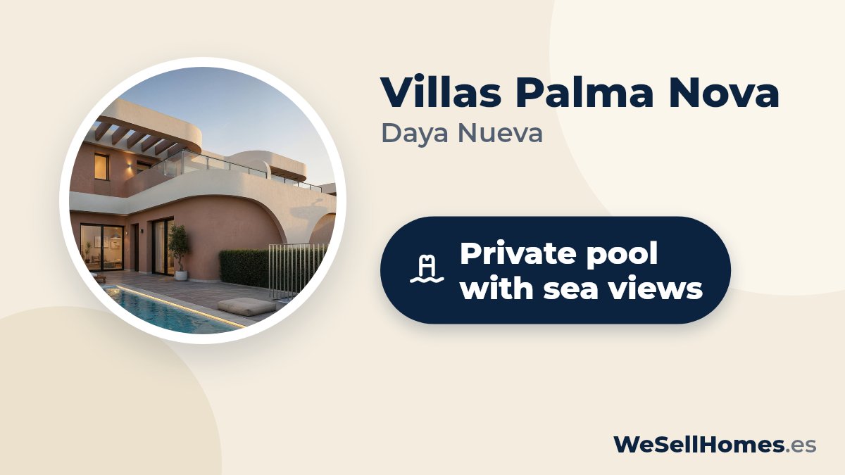 Villas Palma Nova, Daya Nueva: Private pool with sea views