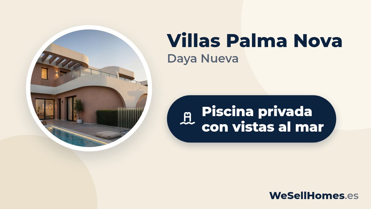 Villas Palma Nova, Daya Nueva: Piscina privada con vistas al mar