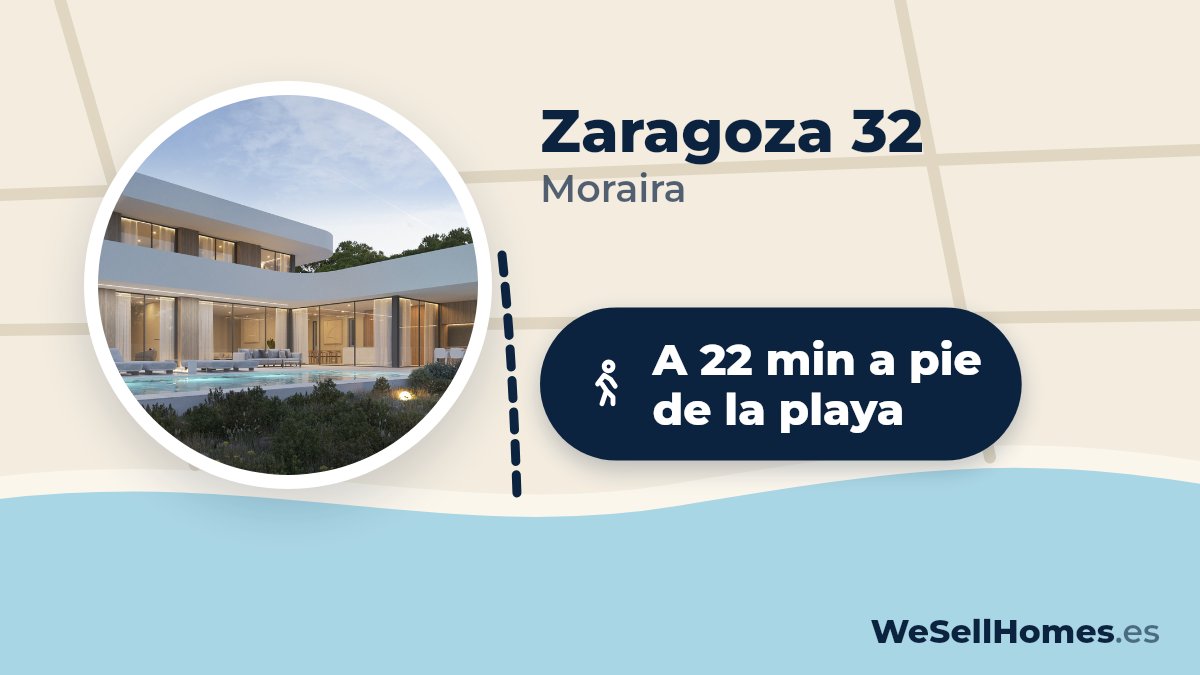 Zaragoza 32, Moraira: A 22 min a pie de la playa