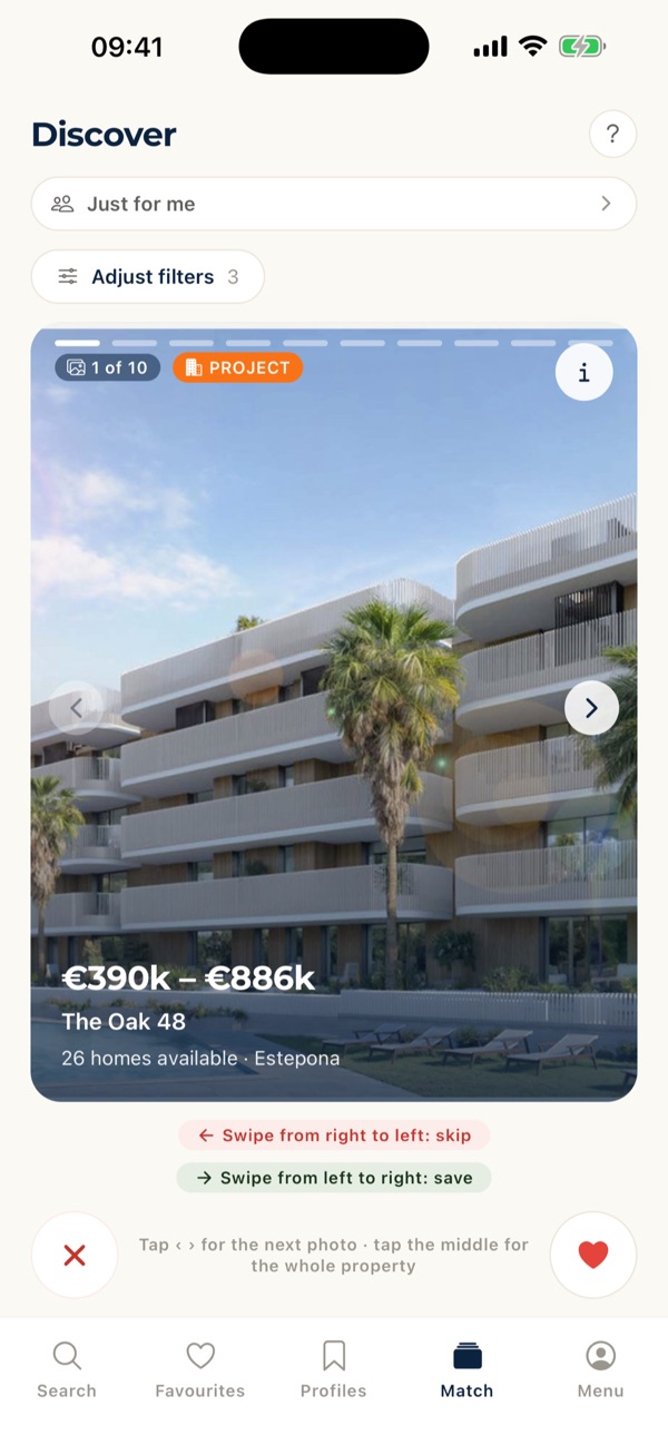 Swipe to your match